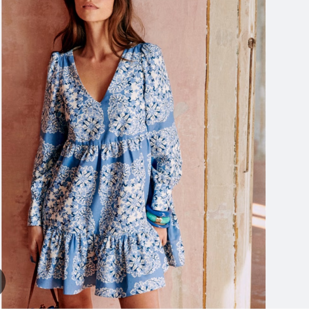 Sezane Aurena Dress in Alcazar Blue